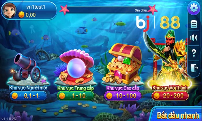 Các phòng chơi tại Nhị Gia Bắn Cá tại BJ88 Các phòng chơi tại Nhị Gia Bắn Cá tại BJ88