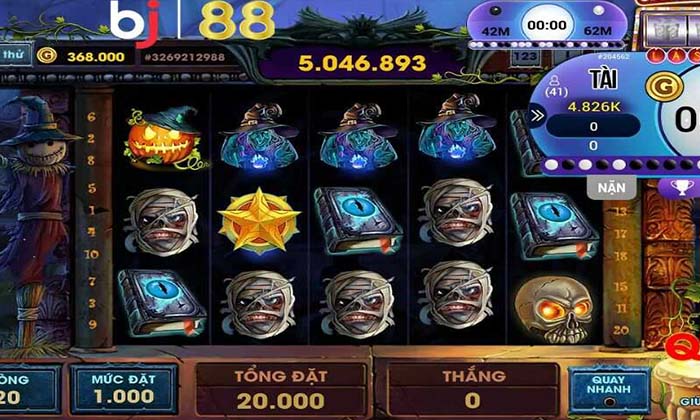 Giao diện quay thưởng của nổ hũ Buổi Tiệc Đá Quý tại BJ88 Giao diện quay thưởng của nổ hũ Buổi Tiệc Đá Quý tại BJ88